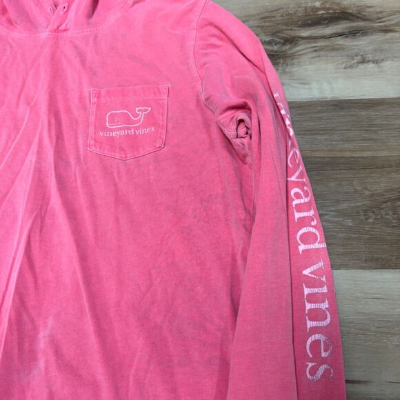 Vineyard Vines Shirt Mens Small Pink Whale Logo Hoodie T Shirt - Picture 7 of 7